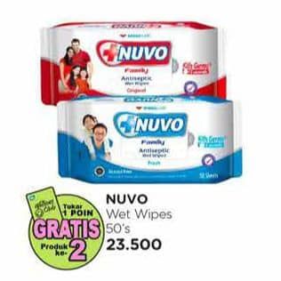 Promo Harga Nuvo Wet Wipes Antiseptic 50 sheet - Watsons