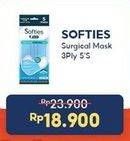 Promo Harga Softies Masker Surgical Mask 5 pcs - Indomaret