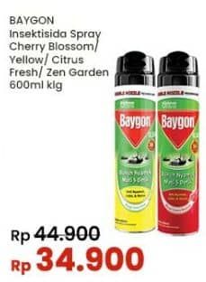 Promo Harga Baygon Insektisida Spray Cherry Blossom, Citrus Fresh, Zen Garden 600 ml - Indomaret
