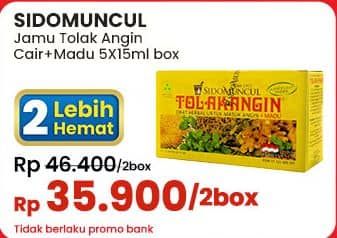 Promo Harga Sido Muncul Jamu Tolak Angin Cair + Madu per 5 sachet 15 ml - Indomaret