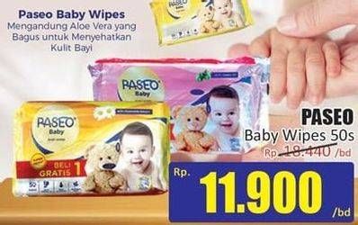Promo Harga PASEO Baby Wipes per 2 pcs 50 sheet - Hari Hari