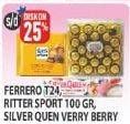 Promo Harga FERRERO ROCHER T24 / RITTER SPORT 100gr / SILVER QUEEN Very Berry  - Hypermart