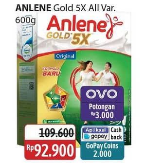 Promo Harga Anlene Gold Plus 5x Hi-Calcium All Variants 640 gr - Alfamidi