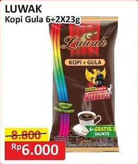 Promo Harga Luwak Kopi + Gula per 8 sachet 25 gr - Alfamart