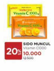 Promo Harga SIDO MUNCUL Vitamin C 1000mg per 6 sachet 4 gr - Watsons