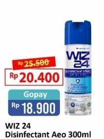 Promo Harga WIZ 24 Disinfectant Spray Surface & Air 300 ml - Alfamart