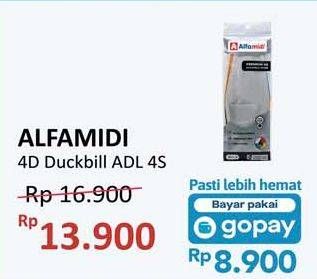 Promo Harga ALFAMIDI Masker 4D Duckbill Adult 4 pcs - Alfamidi