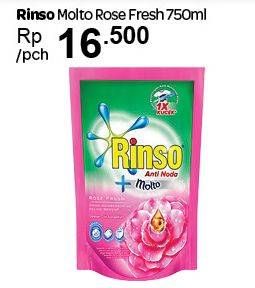 Promo Harga RINSO Anti Noda + Molto Liquid Detergent Rose Fresh 750 ml - Carrefour