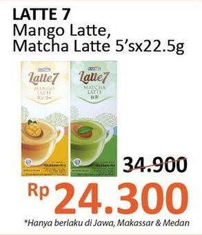 Promo Harga Latte 7 Latte Mango, Matcha per 5 pcs 22 gr - Alfamidi