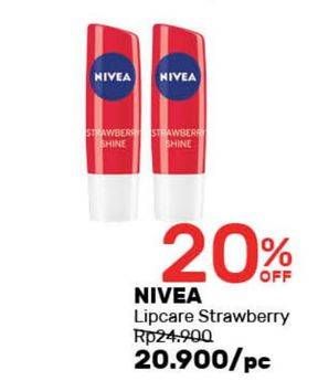 Promo Harga NIVEA Lip Balm Strawberry  - Guardian