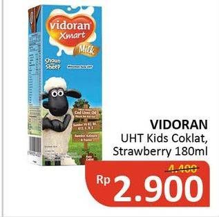 Promo Harga VIDORAN Xmart UHT Coklat, Strawberry 180 ml - Alfamidi
