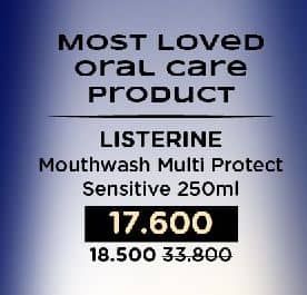 Promo Harga Listerine Mouthwash Antiseptic Multi Protect Sensitive 250 ml - Watsons