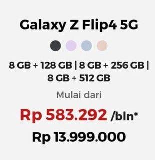 Promo Harga Samsung Galaxy Z Flip4 8GB + 128GB, 8GB + 256GB, 8GB + 512GB  - Erafone