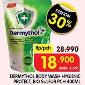 Promo Harga Dermythol Antiseptic Body Wash Bio Sulfur, Hygiene Protect 480 ml - Superindo