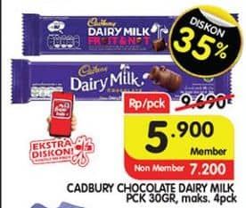 Promo Harga Cadbury Dairy Milk 30 gr - Superindo