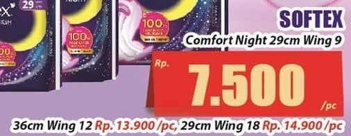 Promo Harga Softex Comfort Night Wing 36cm 12 pcs - Hari Hari