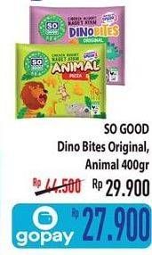 Promo Harga SO GOOD Chicken Nugget Animal, Dinobites, Original 400 gr - Hypermart