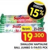 Promo Harga SWALLOW Jumbo Naphthalene Ball S114 5 pcs - Superindo