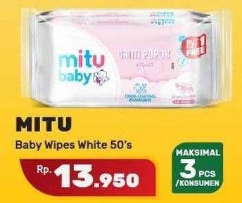 Promo Harga MITU Baby Wipes Ganti Popok White Lively Vanilla 50 pcs - Yogya