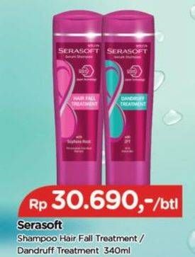 Promo Harga Serasoft Shampoo Hairfall Treatment, Anti Dandruff 340 ml - TIP TOP