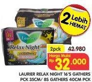 Promo Harga Laurier Relax Night Gathers 35cm, Gathers 40cm  - Superindo