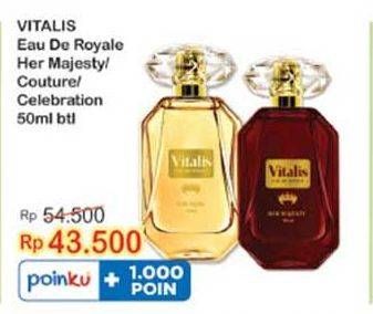 Promo Harga Vitalis Eau De Toilette Royale Her Majesty, Couture, Celebration 50 ml - Indomaret