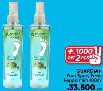 Promo Harga Guardian Foot Spray Peppermint per 2 pcs 100 ml - Guardian