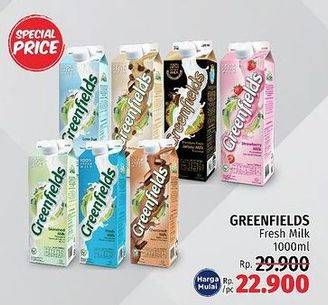 Promo Harga GREENFIELDS Fresh Milk 1000 ml - LotteMart