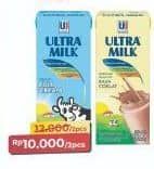 Harga Ultra Milk Susu UHT Coklat, Stroberi, Full Cream, Taro, Karamel 200 ml  x 2 tpk di Alfamart