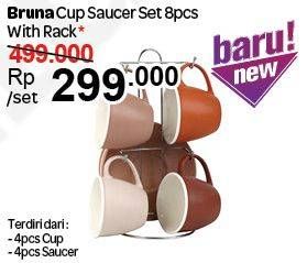 Promo Harga Cup Saucer Bruna 8 pcs - Carrefour