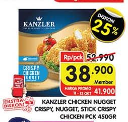 Promo Harga Kanzler Chicken Nugget Crispy, Original, Stick Crispy 450 gr - Superindo