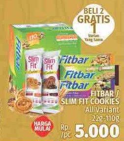 Promo Harga FITBAR / SLIM & FIT COOKIES All Variant 22g-110g  - LotteMart