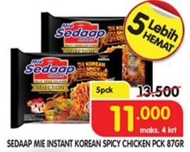 Promo Harga SEDAAP Korean Spicy Chicken 87 gr - Superindo