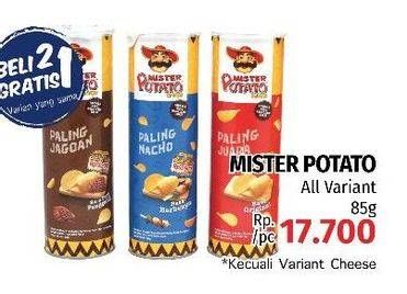 Promo Harga MISTER POTATO Snack Crisps All Variants 85 gr - LotteMart