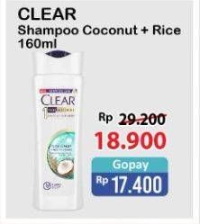 Promo Harga CLEAR Shampoo Coconut Rice Freshness 160 ml - Alfamart