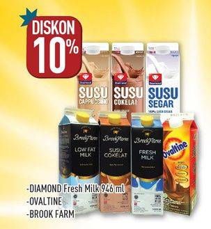 Promo Harga DIAMOND Fresh Milk/OVALTINE/BROOKFARM  - Hypermart