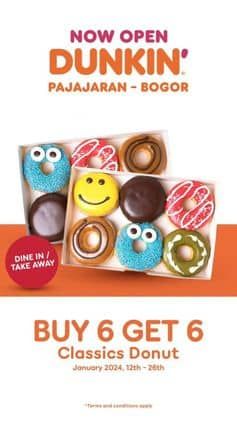 Promo Harga Buy 6 Get 6 Classic Donut  - Dunkin Donuts