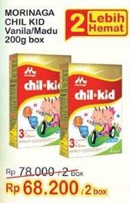 Promo Harga MORINAGA Chil Kid Gold Vanilla, Madu per 2 box 200 gr - Indomaret