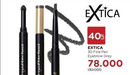 Promo Harga EXTICA 3D Fine Eyebrow Pencil 01 Gray  - Watsons