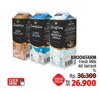 Promo Harga Brookfarm Fresh Milk All Variants 946 ml - LotteMart