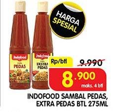 Promo Harga INDOFOOD Sambal Pedas, Ekstra Pedas 275 ml - Superindo