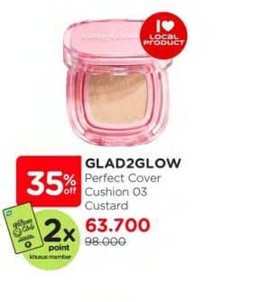 Promo Harga Glad2glow Perfect Cover Cushion 03 Custard  - Watsons