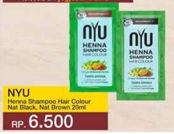Promo Harga NYU Henna Shampoo Hair Colour Black, Brown 20 ml - Yogya