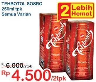 Promo Harga Sosro Teh Botol per 2 pcs 250 ml - Indomaret