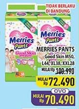 Promo Harga Merries Pants Good Skin XL38, M50, L44, XXL28 28 pcs - Hypermart