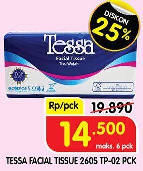 Promo Harga TESSA Facial Tissue TP-02 260 sheet - Superindo