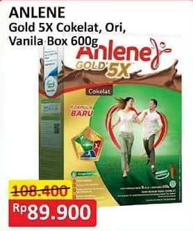 Promo Harga Anlene Gold Plus 5x Hi-Calcium Coklat, Original, Vanila 640 gr - Alfamart