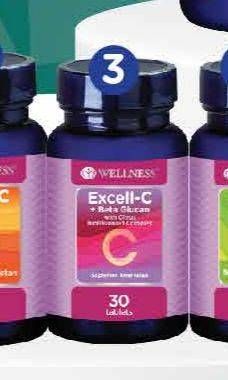 Promo Harga Wellness Excell C + Beta Glucan 30 pcs - Watsons