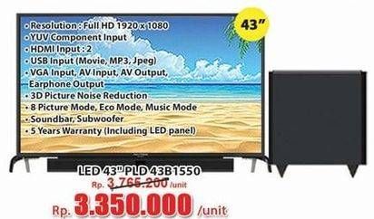 Promo Harga POLYTRON PLD 43B1550 LED TV  - Hari Hari