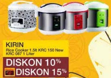 Promo Harga Kirin Rice Cooker KRC-150, KRC-087  - Yogya